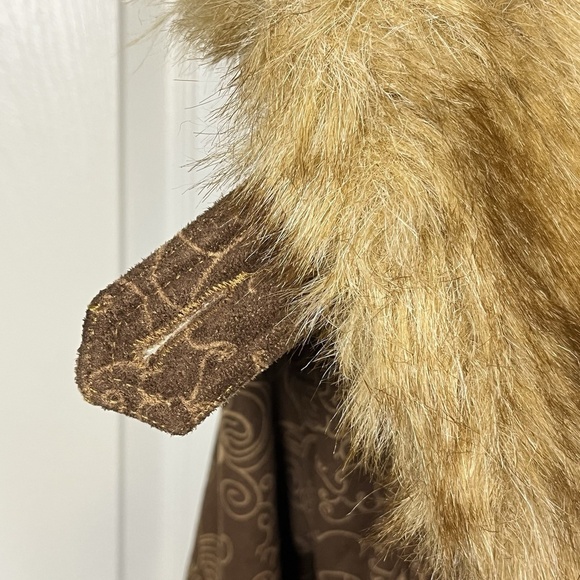 Baby Phat Vintage Coat Jacket Brown Fur Womens Mob Wife Penny Lane Y2K - Picture 9 of 16